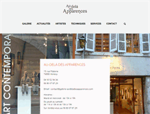 Tablet Screenshot of galerie-audeladesapparences.com